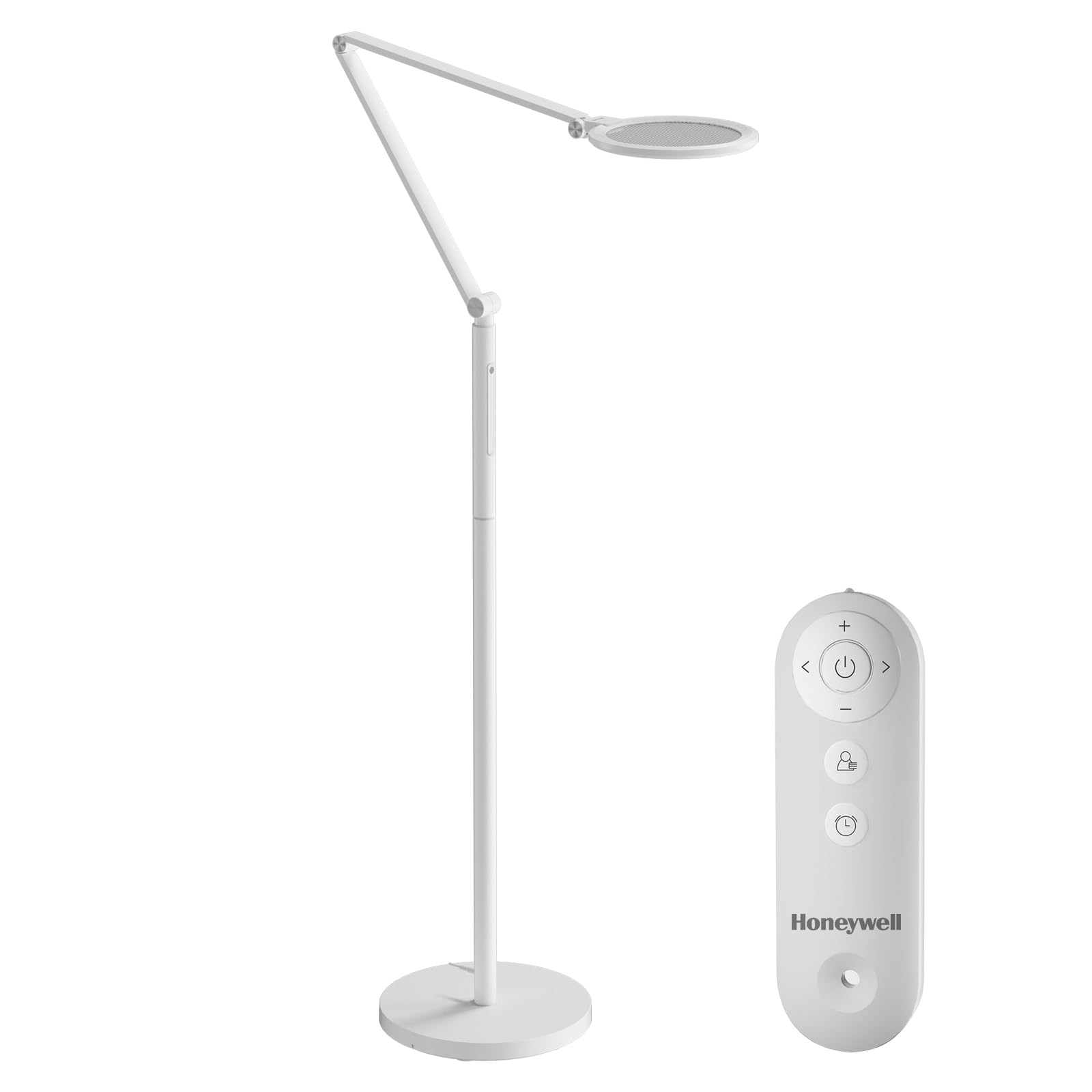 Honeywell LED Floor Lamp - Dimmable Eye Caring Light with Remote, 5 Colors & Brightness, Model HWL-F01WT, White