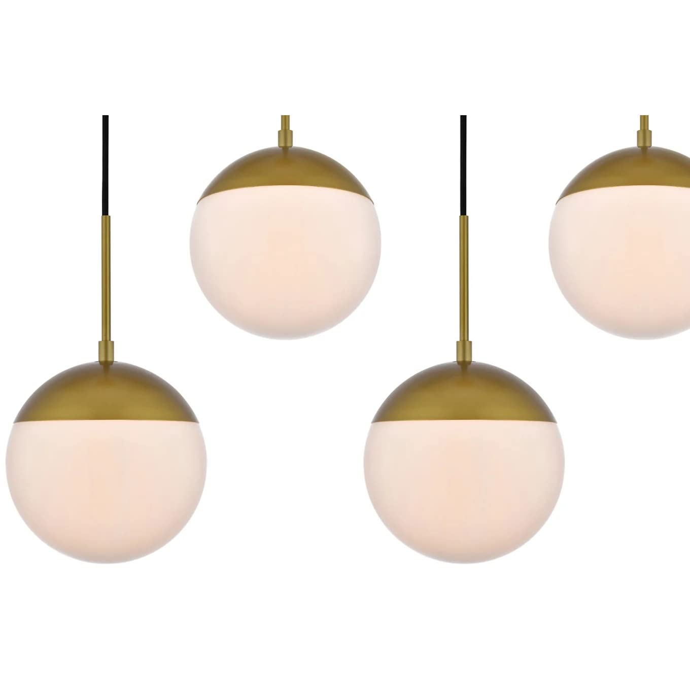 Living District Eclipse 7 Lights Brass Pendant With Frosted White Glass