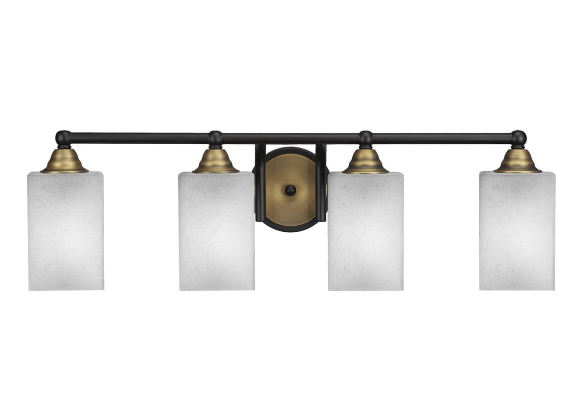 Toltec Lighting Paramount 4 Light Bath Bar In Matte Black & Brass (3424-Mbbr-531)