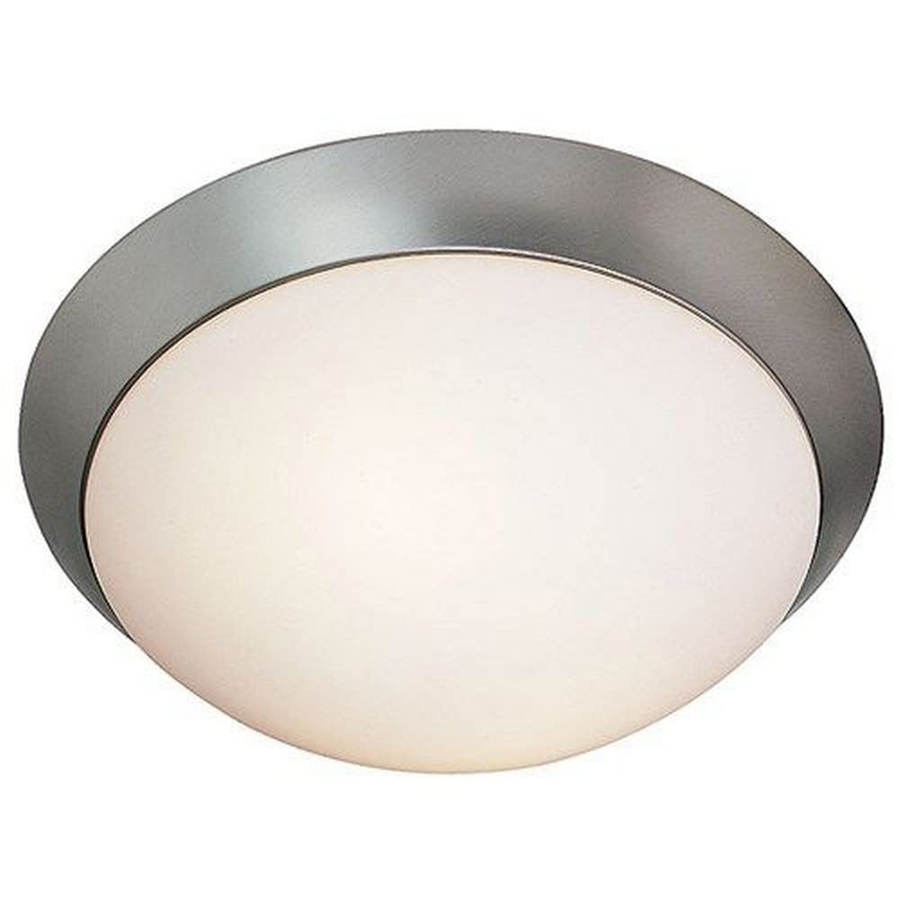 Cobalt - 1-Light 11dia Flush Mount - Brushed Steel Finish - Opal Glass Shade