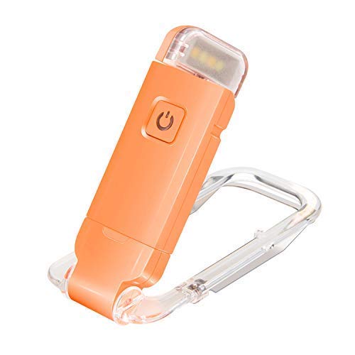HONWELL Rechargeable Clip On LED Reading Light, 3 Brightness Levels, Portable Bookmark Lamp, Orange, Model H008YW-O