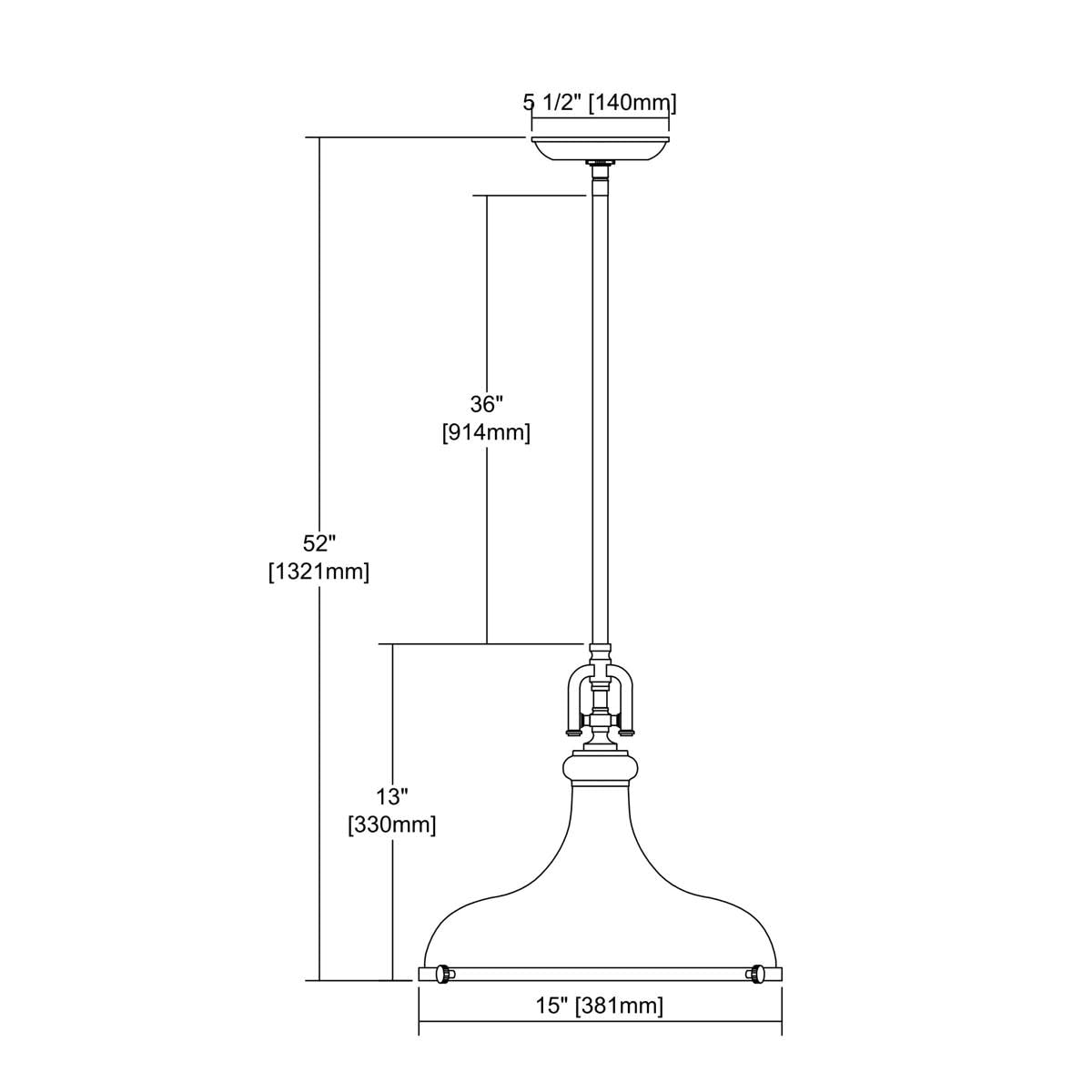 Elk Home Rutherford 1 Light Pendant, Oil Rubbed Bronze Metal Fixture, Modern Lighting