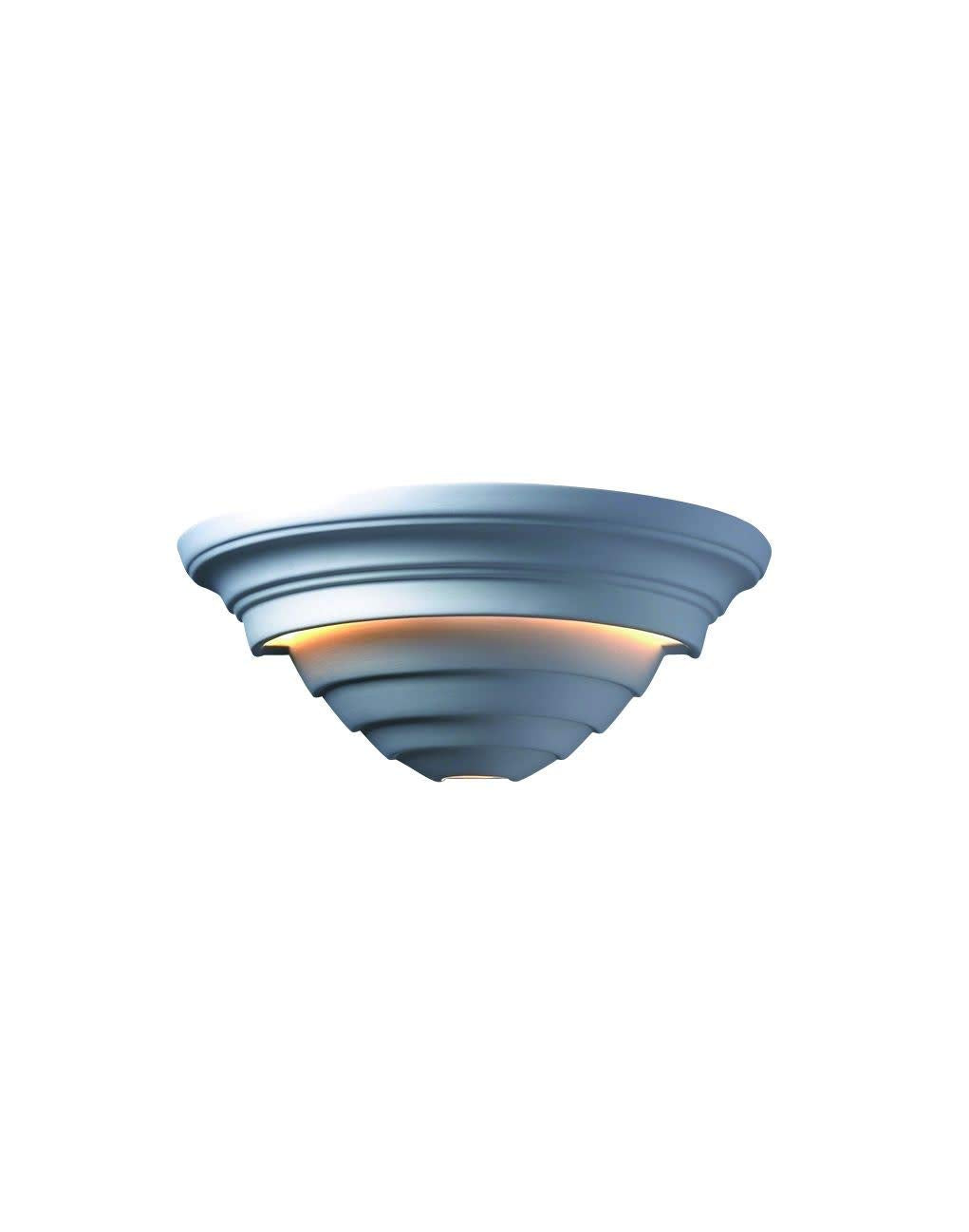 Justice Design Group Lighting CER-1555W-BIS Outdoor Wall Sconce with Ceramic Bisque Shades, White