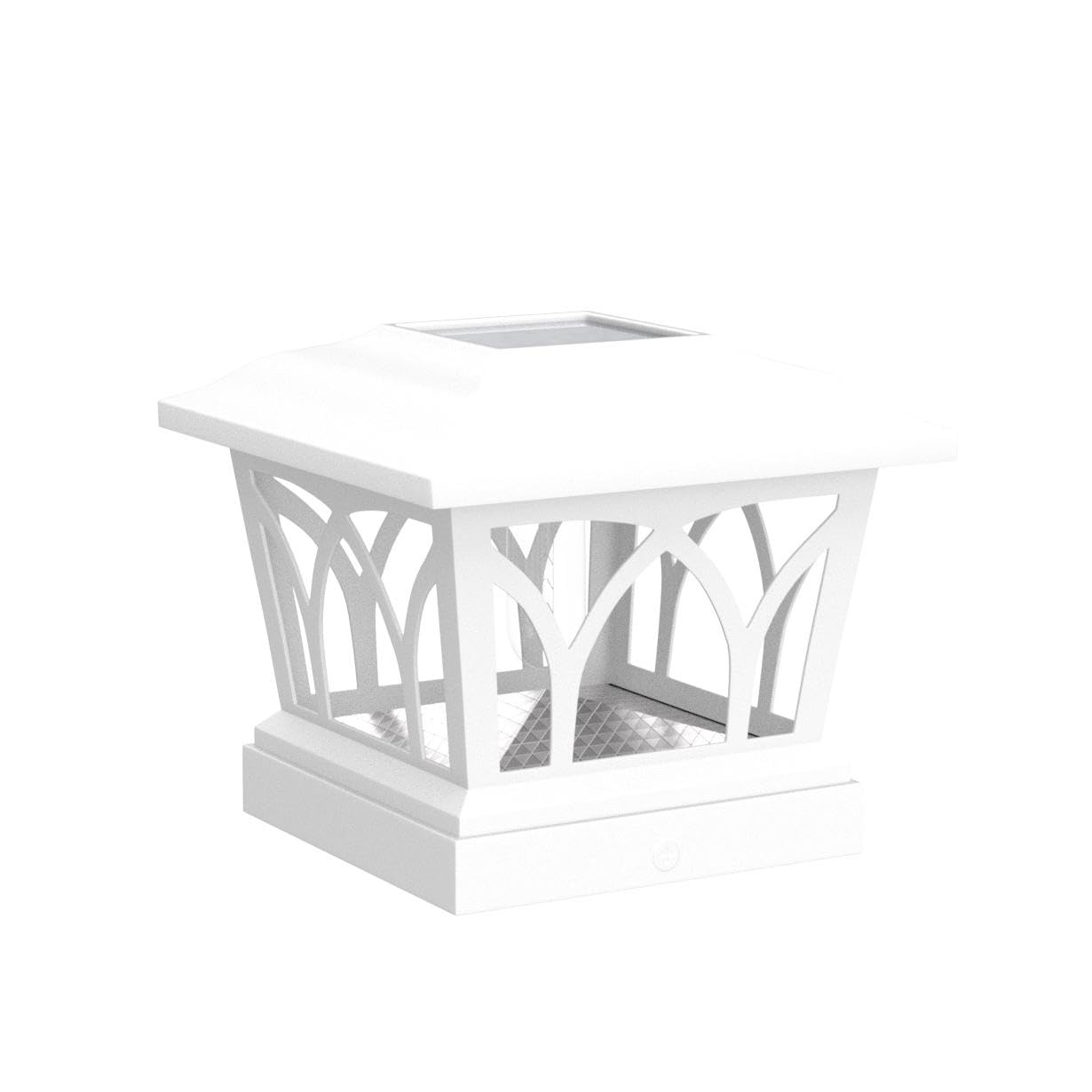 VOLISUN Solar Post Cap Lights, 4 Pack with Edison LED Bulbs, 2 Brightness Settings, Fits 4x4 6x6 Posts, White, Model 21156ZM