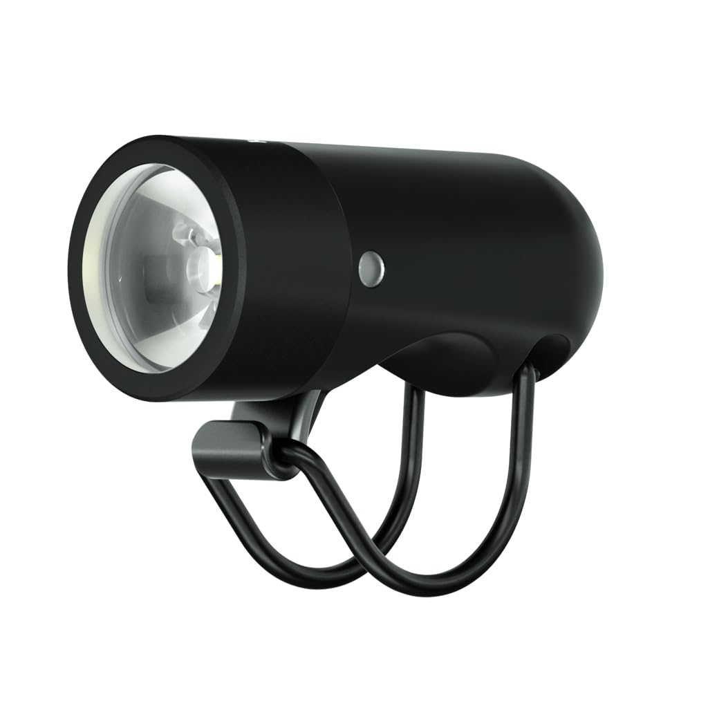 Knog Plug USB Rechargeable Bike Light - 250 Lumen Bike Headlight with Low Battery Indicator, Side Visibility, IP67 Waterproof, 5 Modes & Up to 240+ Hours Runtime, Black