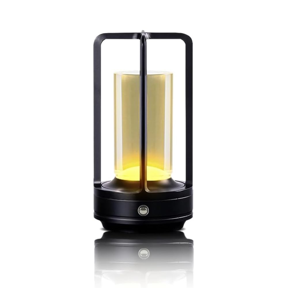 Hpufkot Portable Led Metal Table Lamp - 3 Level Brightness Touch Control Desk Lamps For Bedroom Nightstand, Rechargeable Battery