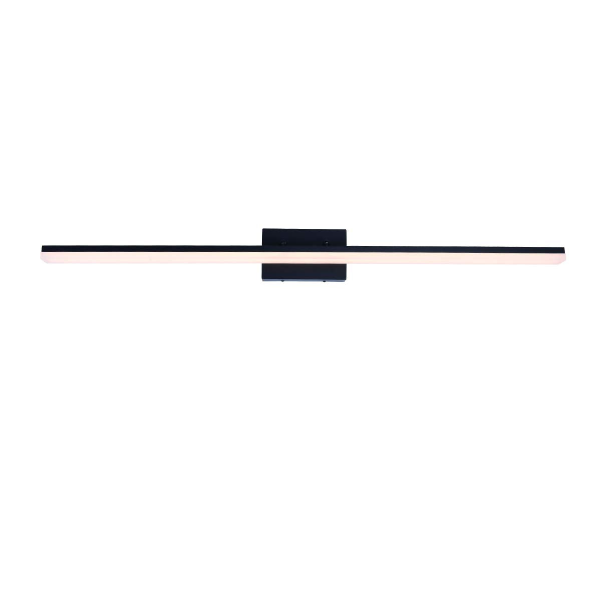 Mirrea 48In Modern Led Vanity Light, Dimmable 46W, Warm White 3000K, Black Metal Finish