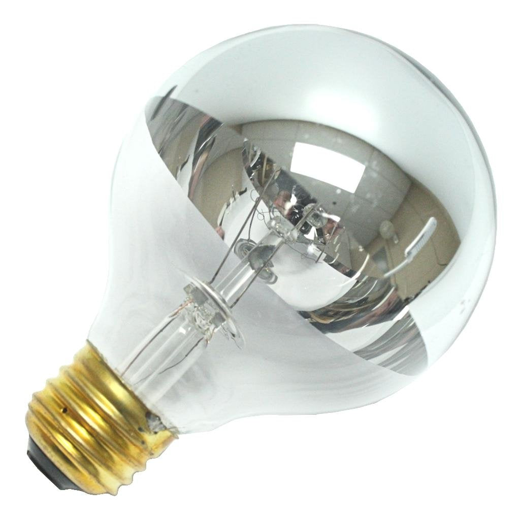 Bulbrite Incandescent G25 Light Bulb, 40 Watt, Glass, E26 Base, Half Chrome