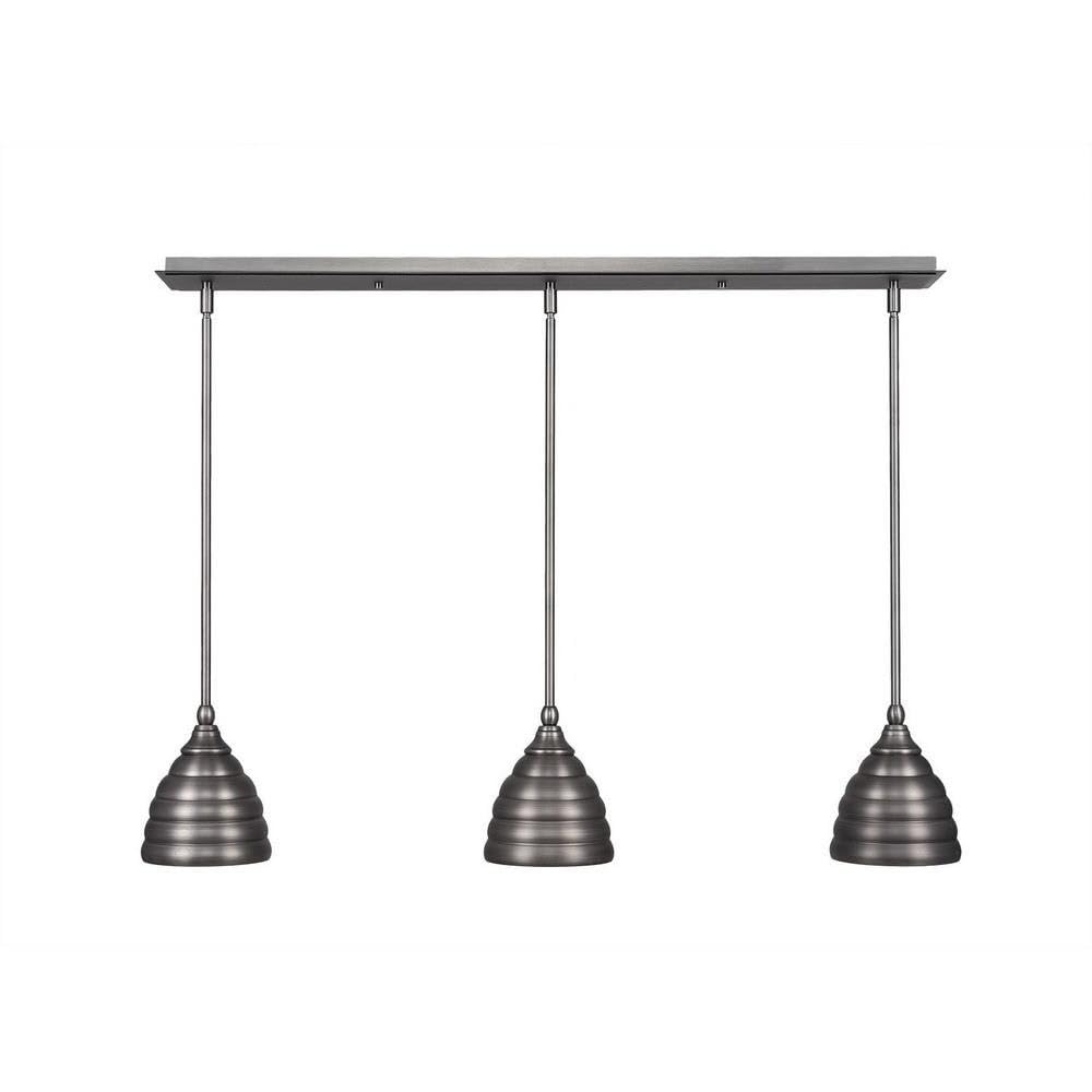 Toltec Lighting 3 Light Linear Pendalier In Brushed Nickel (36-Bn-425)