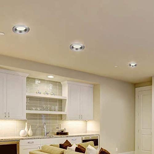 Designers Fountain 4 Inch Dimmable Led Recessed Ceiling Light, Metal, Brushed Nickel, 610 Lumens, Model Evl4733Cbn30, 300