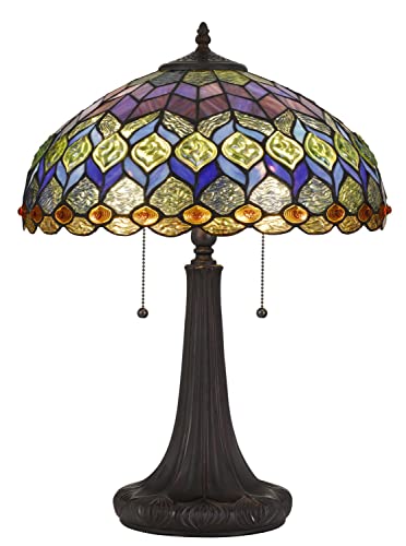 Cal Lighting Bo-2901Tb Tiffany/Mica Two Light Table Lamp From Tiffany Collection In Bronze / Dark Finish, 16.00 Inches
