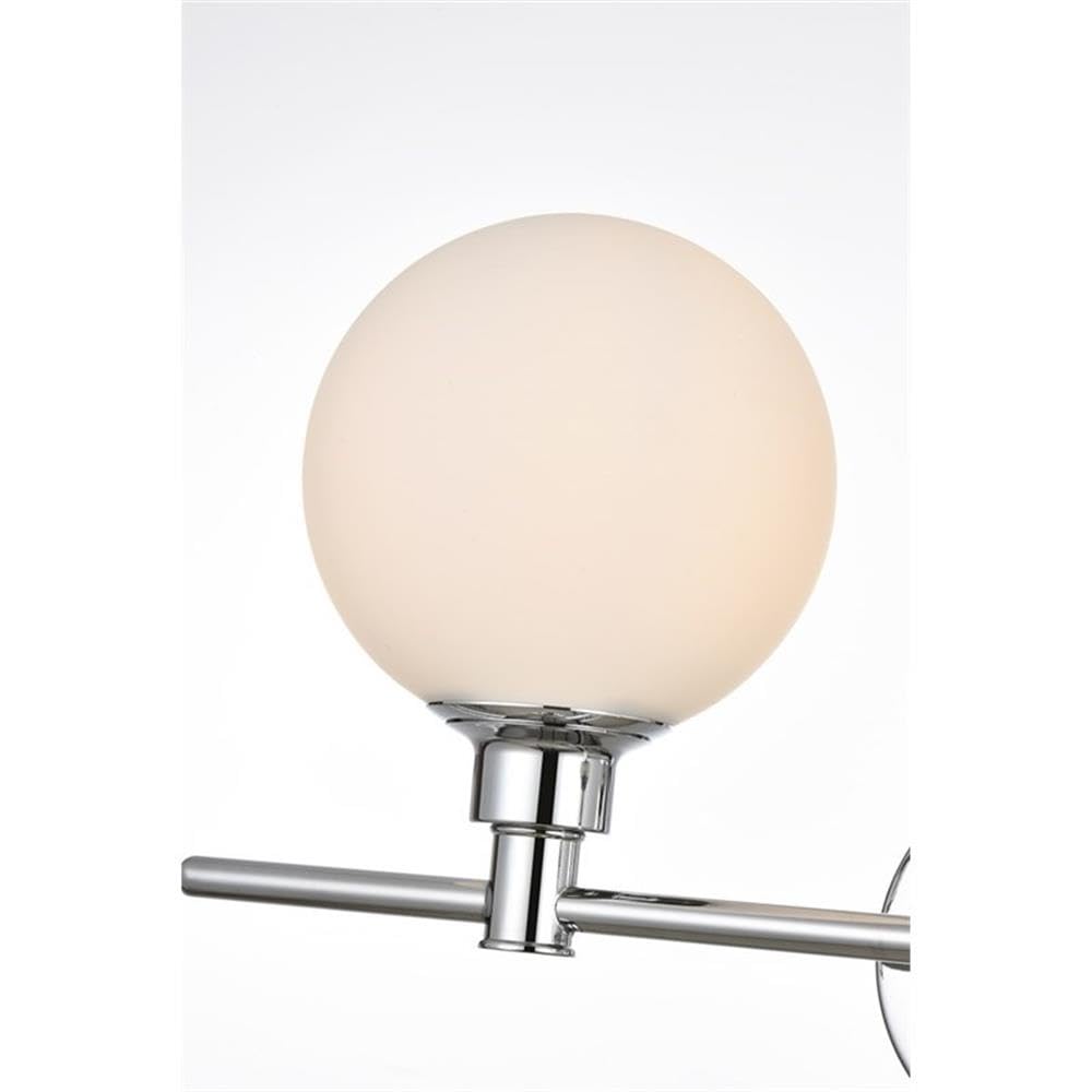 Living District Cordelia 2-Light Iron/Glass Bath Sconce in Chrome/Frosted White