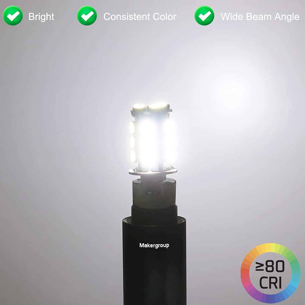 Makergroup G4 Bi-pin LED Light Bulb 12VAC/DC 3Watt Daylight White 6000K for Outdoor Lighting - 6-Pack