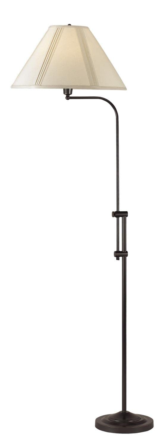 Cal Lighting Bo-216-Db Floor Lamp With Tan Fabric Shades, Dark Bronze Finish