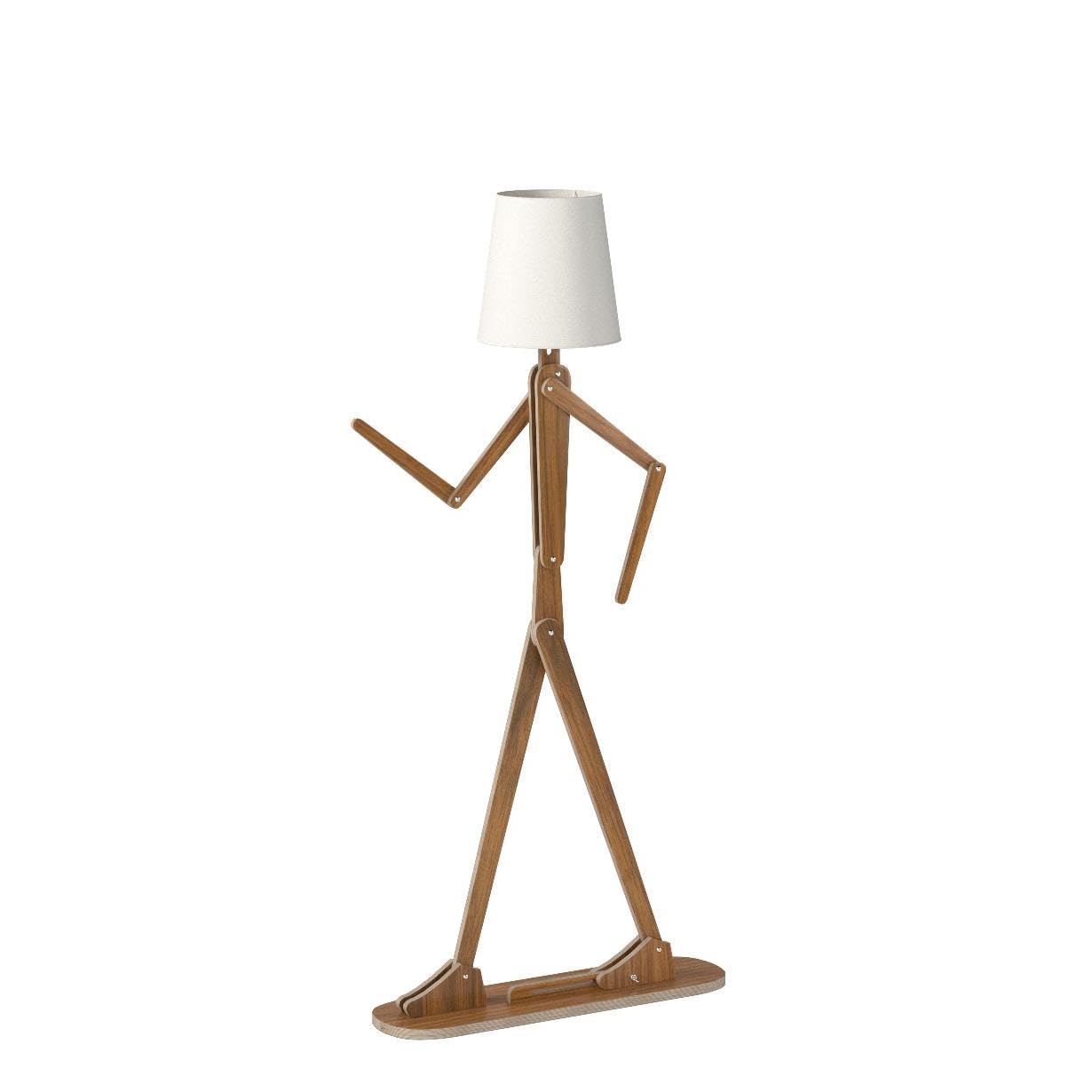 HROOME Tall Floor Lamp - Decorative Wood Swing Arm Lighting for Kids Bedroom & Living Room - Walnut - Model ATFLP003B - Includes LED Bulb