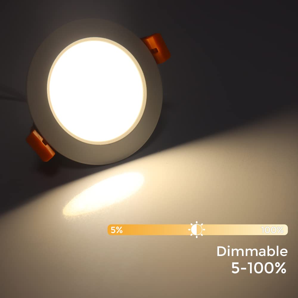 3 Inch Recessed Dimmable Downlight, 5W (40W Halogen Equivalent), 4000K Nature White, Cri80, Led Recessed Light With Led Driver (