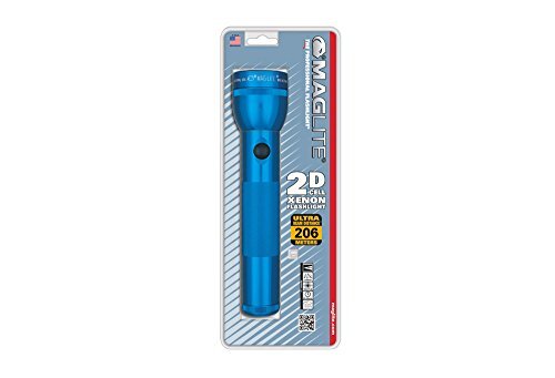 MagLite Heavy-Duty Incandescent Flashlight - 2-Cell D, Aluminum, Blue, Model S2D116