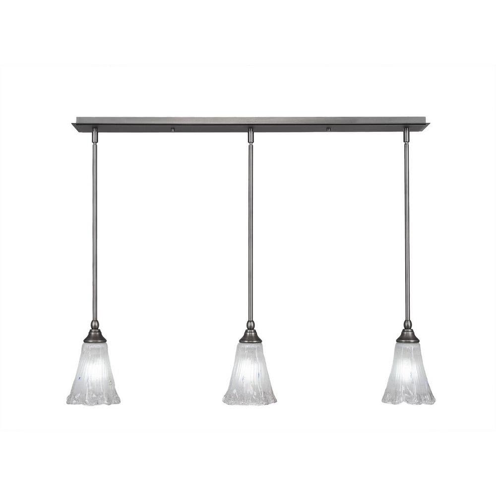 Toltec Lighting 3 Light Linear Pendalier In Brushed Nickel (36-Bn-721)