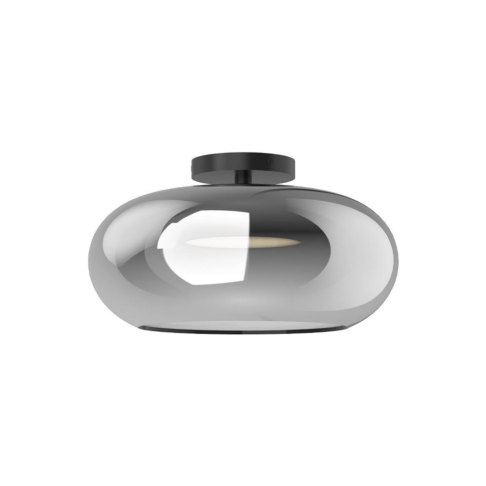 Kuzco Lighting Trinity - 21W LED Semi-Flush Mount-7.63 Inches Tall and 14.25 Inches Wide-Black/Smoked Finish
