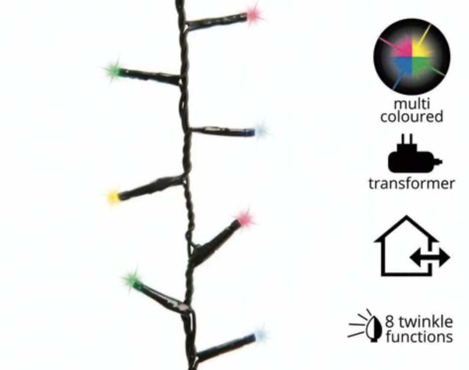 Lumineo 1000 LED Christmas Lights Set, Multi-Colored, Green Wire, 74 Feet, Model 781657