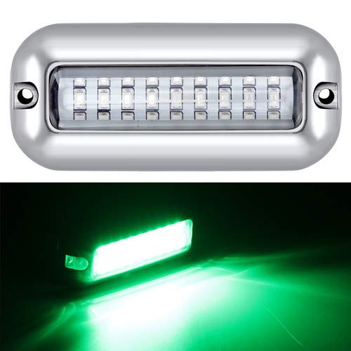 Kawell 27 LED LED Underwater Boat Yacht Lights Waterproof IP68 SUS316 Stainless Steel Pontoon Marine Transom Lights for Swiming