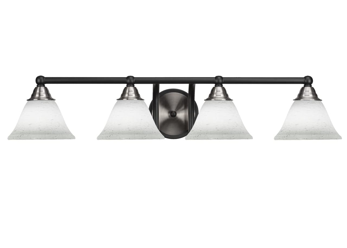 Toltec Lighting Paramount 4 Light Bath Bar In Matte Black & Brushed Nickel (3424-Mbbn-311)