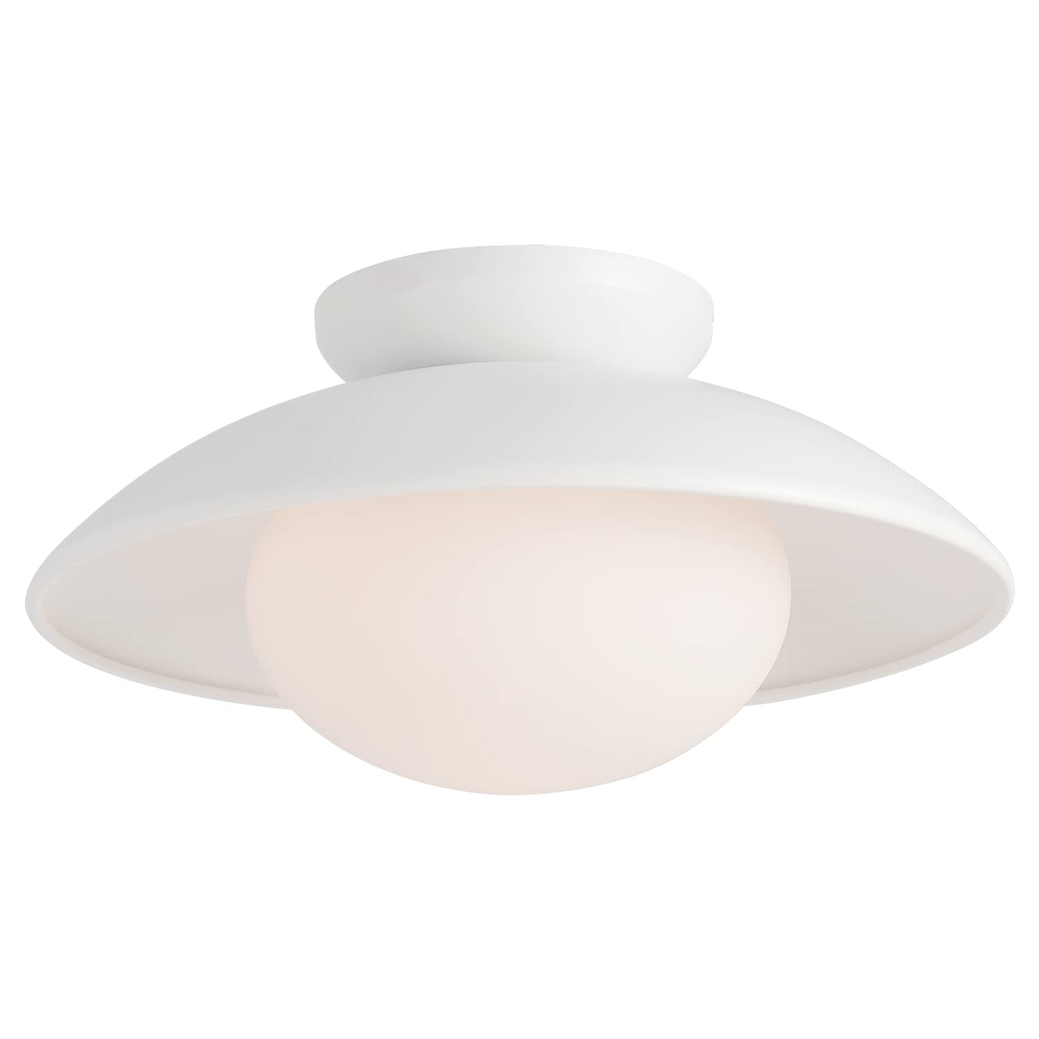 Pirxxiy Soft White Semi Flush Mount Ceiling Light Fixture, Bowl Lampshade Style Vintage Close To Ceiling Light Fixture, Modern I