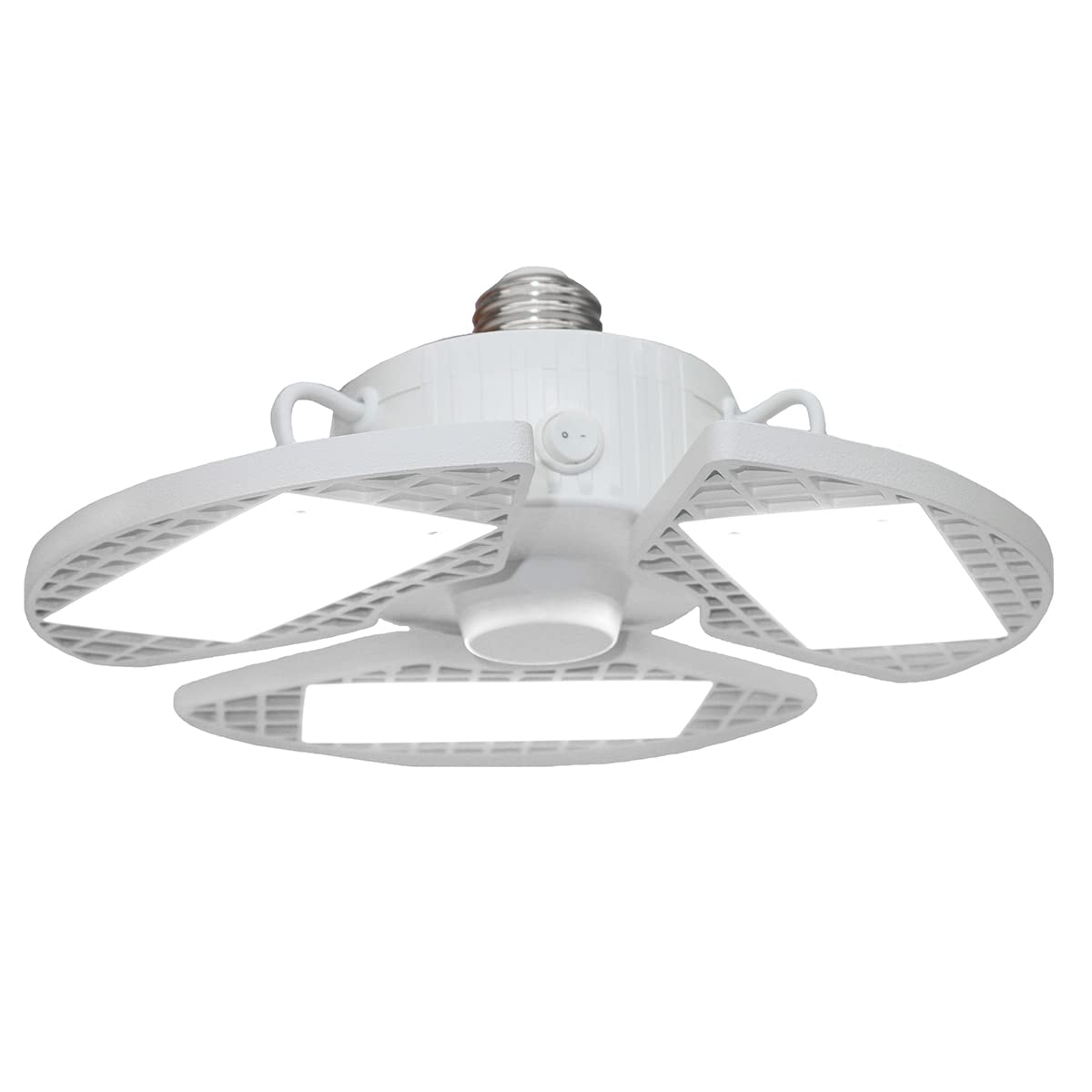 Grip 8000 Lumens Led Screw-In Garage Light, 360 Degree Adjustable Panels - E26 Light Socket - Garages, Workshops, Warehouses, Barn Light, Bay Light