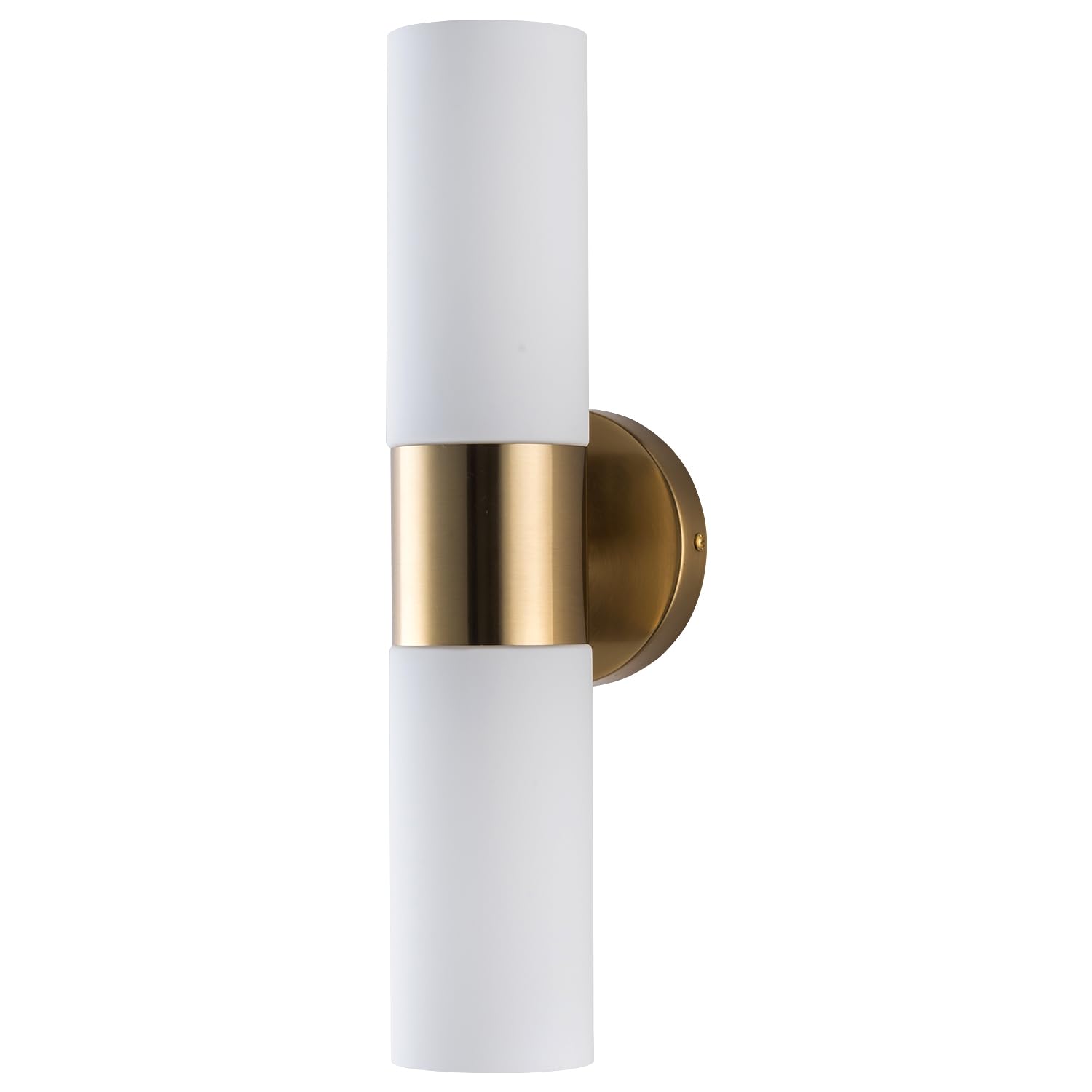 DANBEE Modern Wall Sconce 2-Light Fixture, Gold Metal, Frosted Glass, Model WL-004-GD, 1 Pack