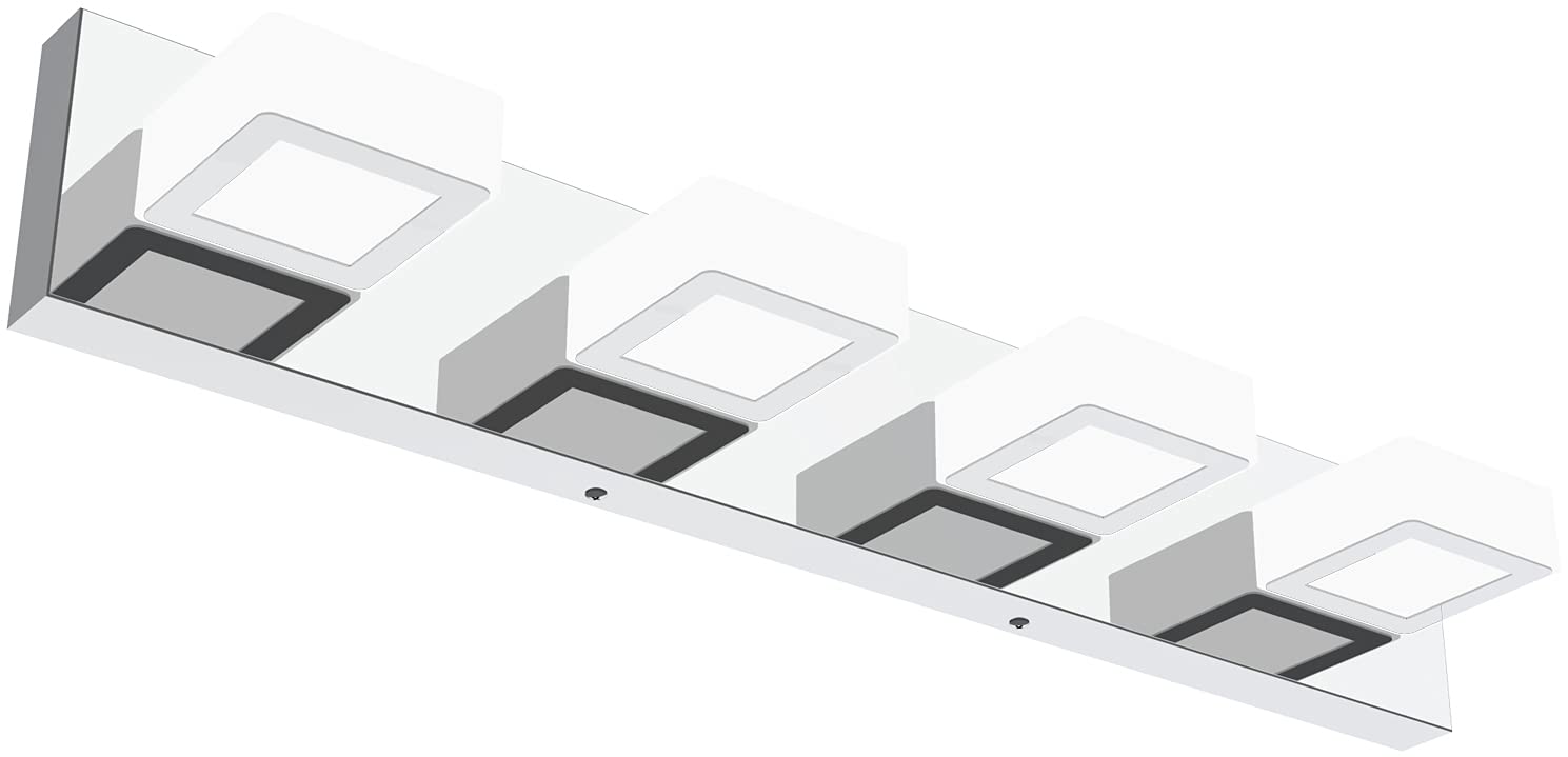 Ralbay D-8590-4T Dimmable Bathroom Vanity Light Fixtures, 4-Light Acrylic, Chrome Finish