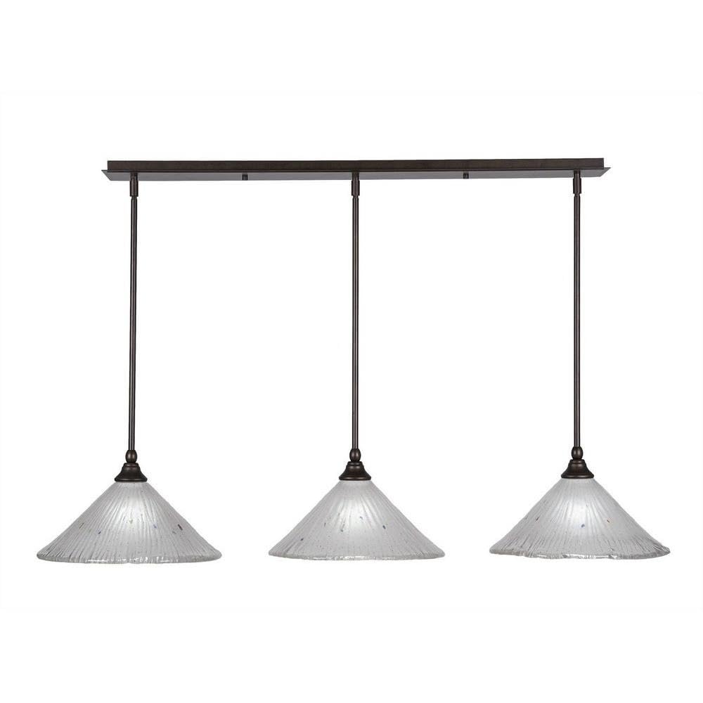 Toltec Lighting 3 Light Linear Pendalier In Bronze (36-Brz-701)