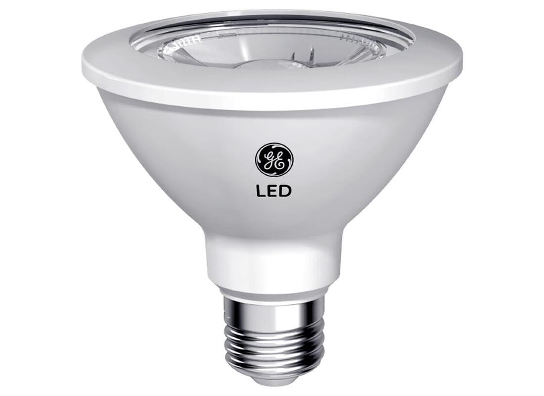 GE Relax LED Light Bulb, 75W PAR30 Outdoor Floodlights, Soft White, 2 Pack, Plastic