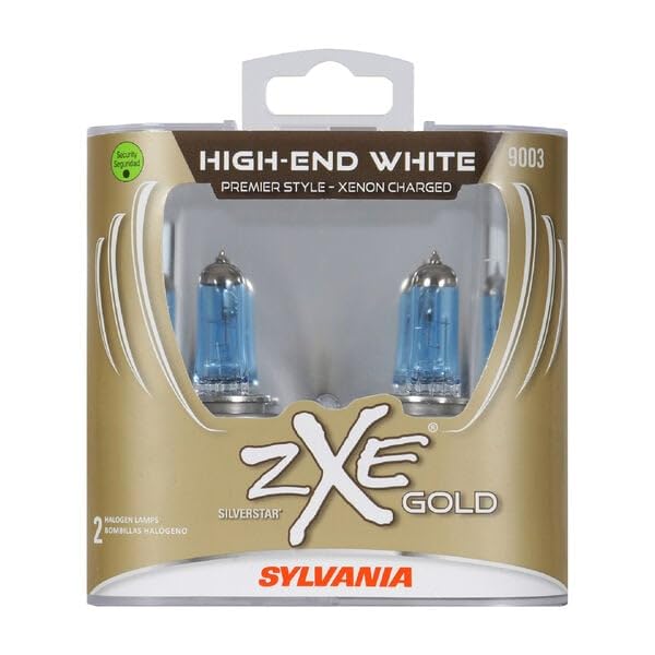 SYLVANIA 9003 SilverStar zXe Gold Halogen Headlight Bulb, 2 Pack, Model 30738
