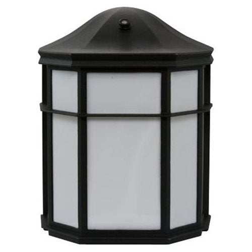 Efficient Lighting EL-158-123-BLK Timeless Outdoor Wall Pack Die Cast Aluminum Powder Coated Black Acrylic Lens with Built-in photocell Energy Star Qualified