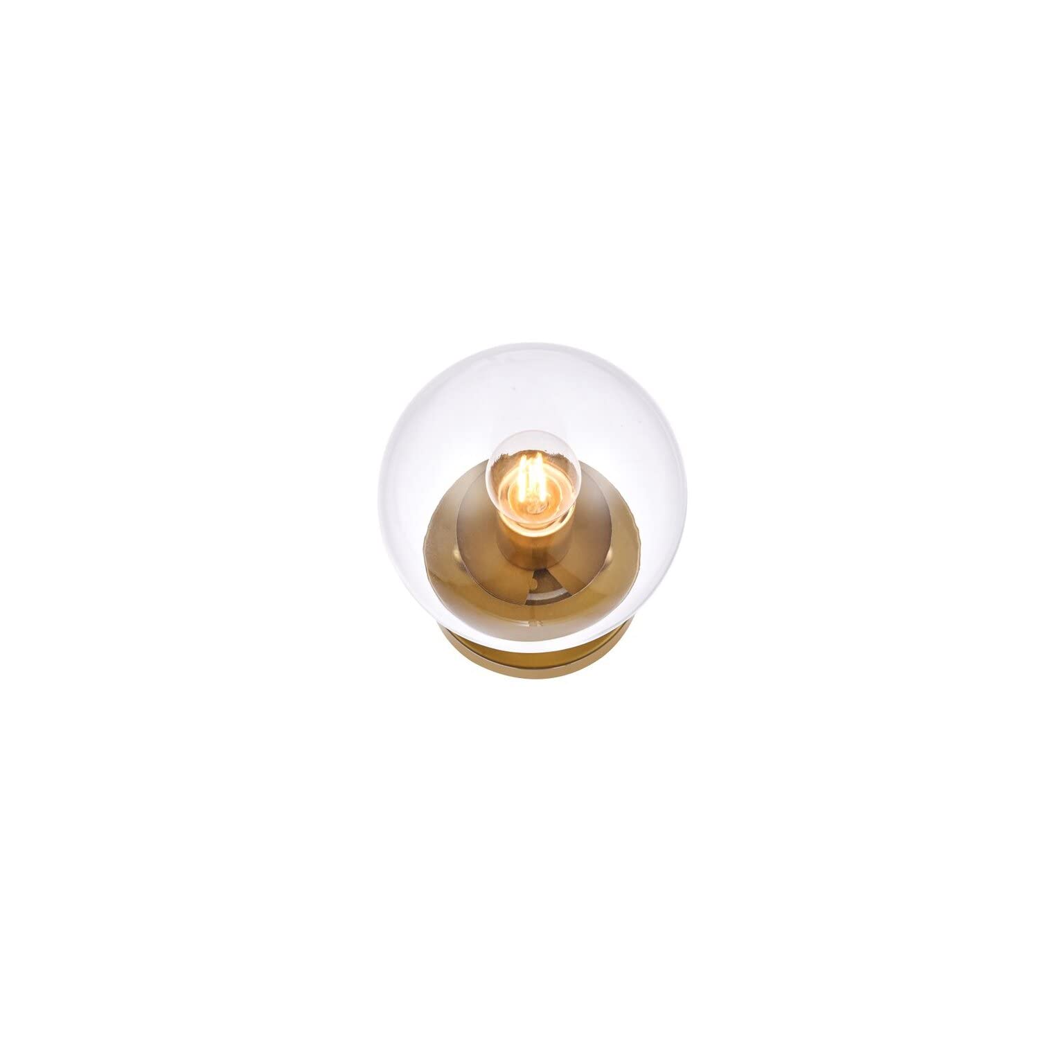 Living District Mimi 1-Light Metal Flush Mount in Brass and Clear
