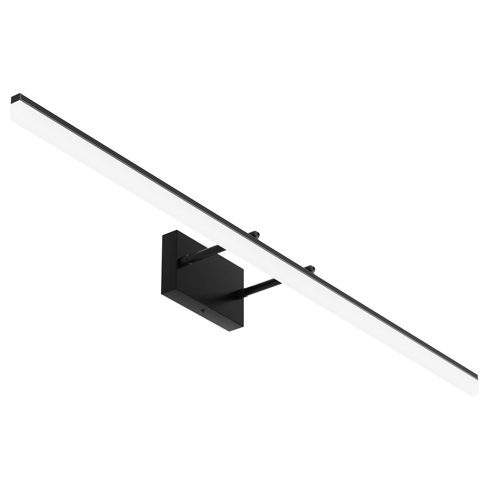 Aipsun LED Vanity Light Fixture, 48in Adjustable Modern Over Mirror Lighting, Black, Model 6480