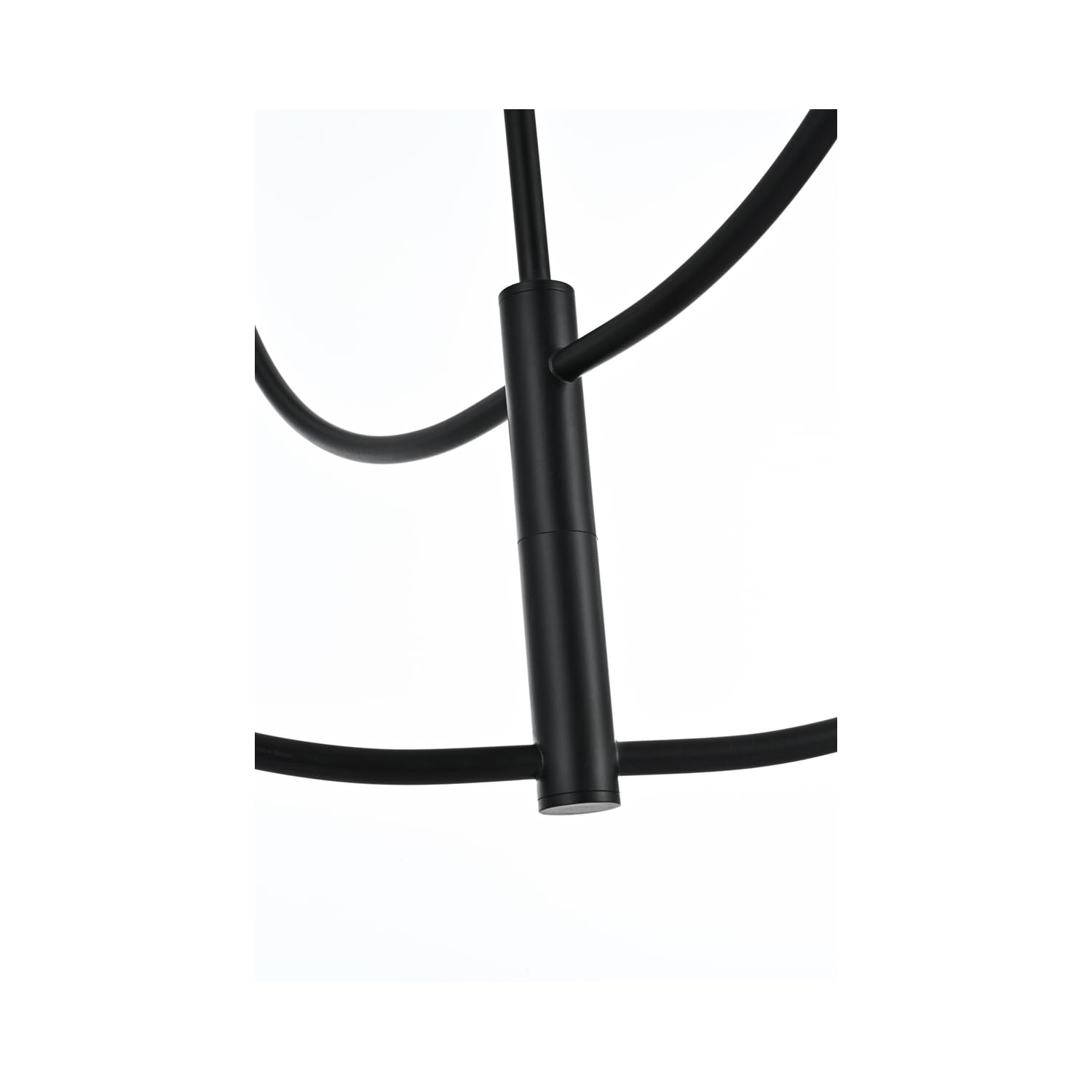 Living District Nyomi 30&quot; 4-Light Black/White Metal Glass Chandelier