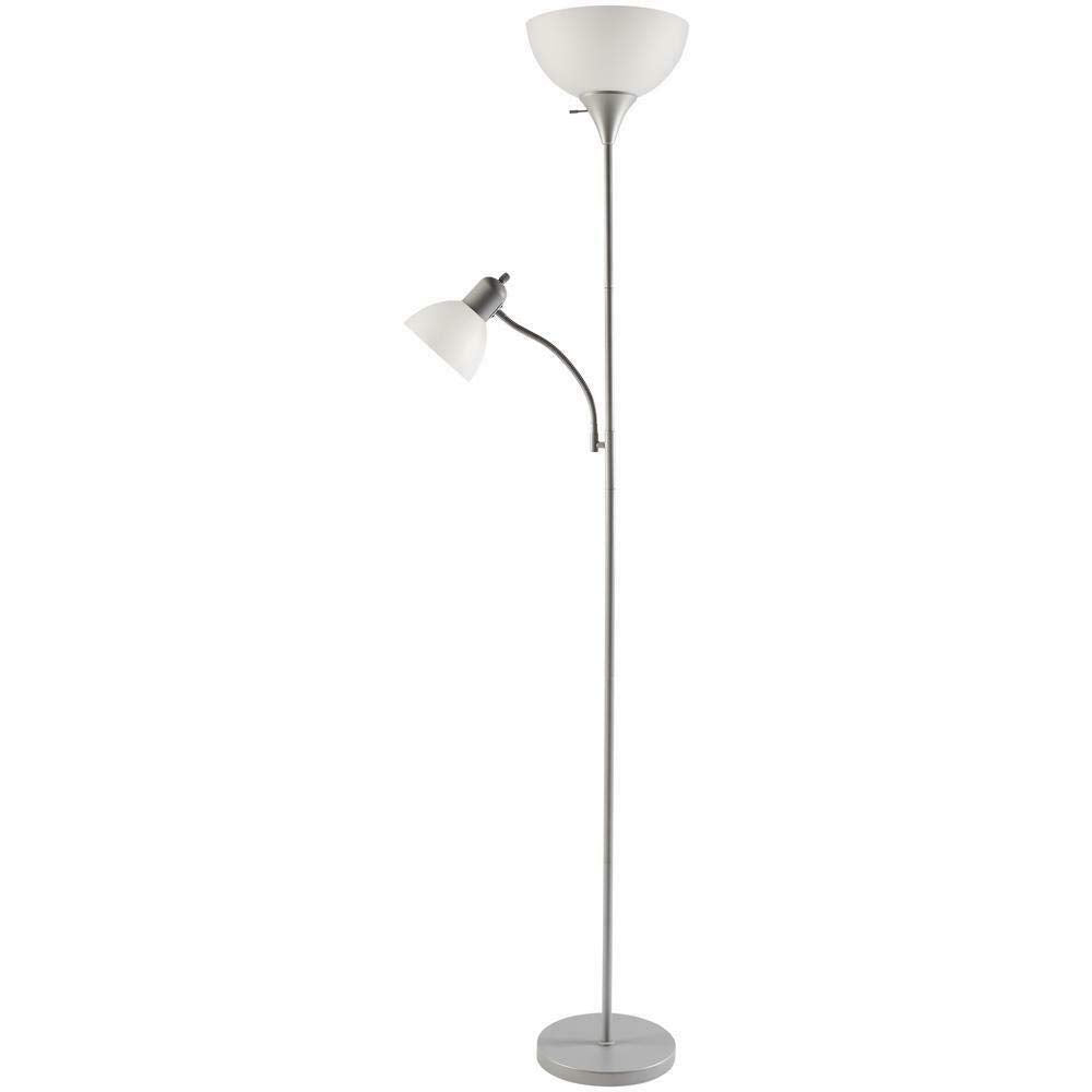 Hampton Bay 71.5 in. Silver Floor Lamp