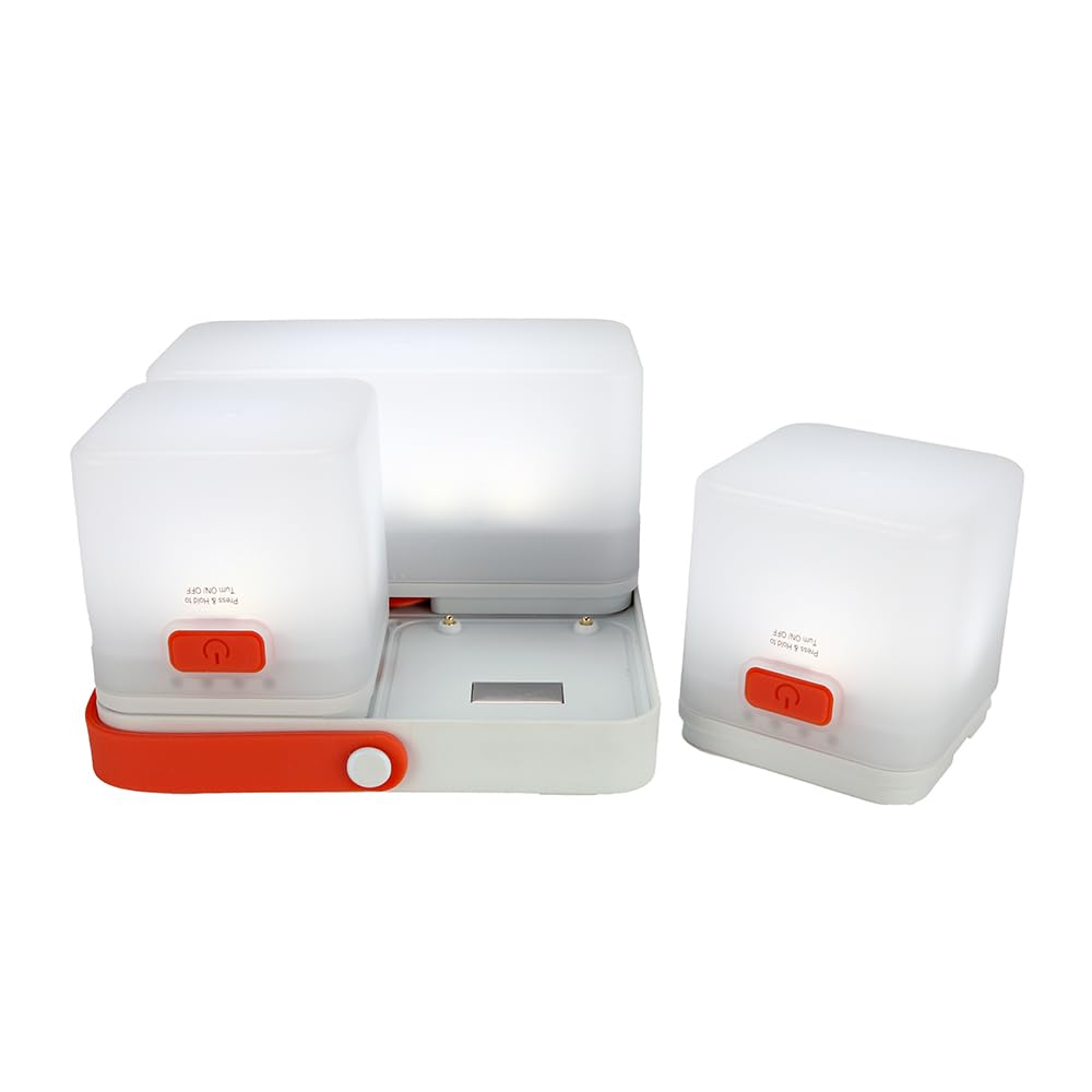 Luminaid Trio Solar Cube Lanterns With Phone Charger - Led Lamp For Camping, Hiking, And Travel - Emergency Light For Power Outa
