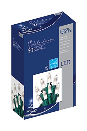 celebrations 40831-71 50 count LED cool WhiteTraditional Mini Light Set - Pack of  12