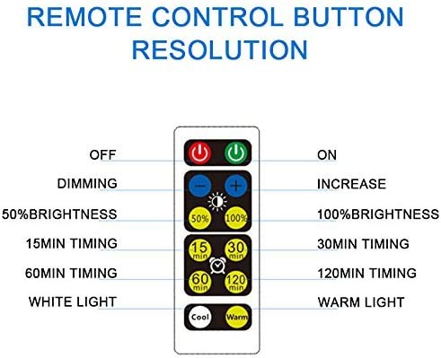 WRalwaysLX 2pack Remote Control LED Cabinet Push Light Cool/Warm Adjustable Night Light, Used by 3x1.5V AA Batteries (Not Includ