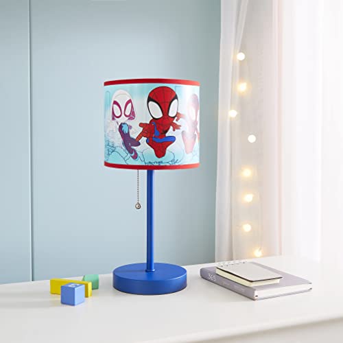 Idea Nuova Spidey Table Lamp - Pull Chain, Plastic, 10" - Marvel Spidey and His Amazing Friends Design, Model NN201578