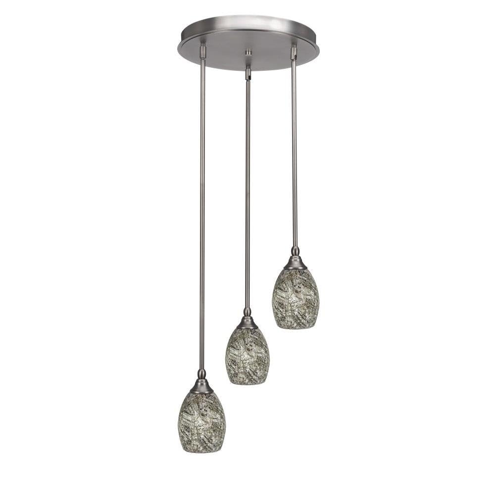 Empire 3 Light Cluster Pendalier in Brushed Nickel (2143-BN-5054)