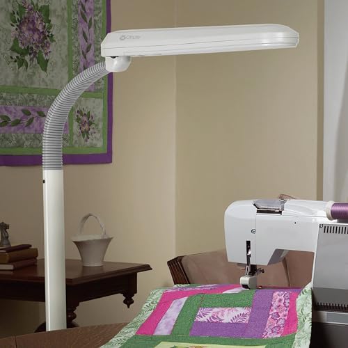 OttLite Standing Floor Lamp - Adjustable Neck, 24w Compact Fluorescent, Off-White, Large, Model L24554-SHPR for Home & Office