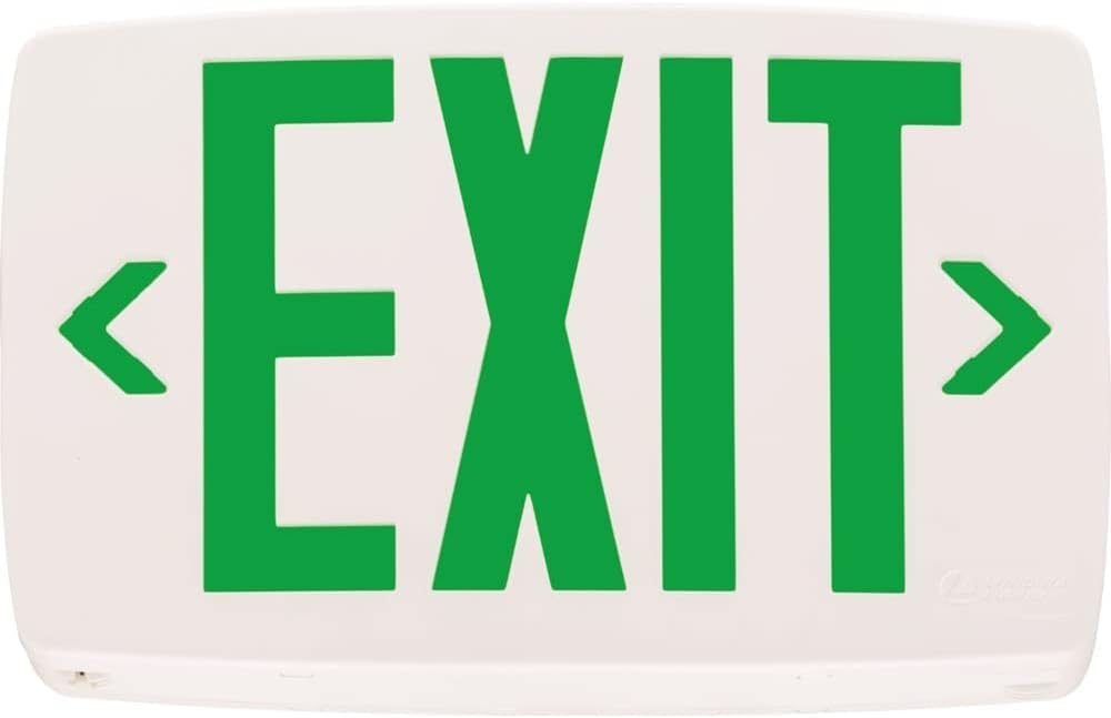 Lithonia Lighting Lqm S W 3 G 120/277 El N M6 Quantum Thermoplastic Led Emergency Exit Sign With Stencil-Faced White Housing And