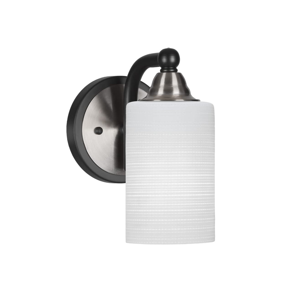 Toltec Lighting Paramount 1 Light Wall Sconce In Matte Black & Brushed Nickel (3421-Mbbn-4061)