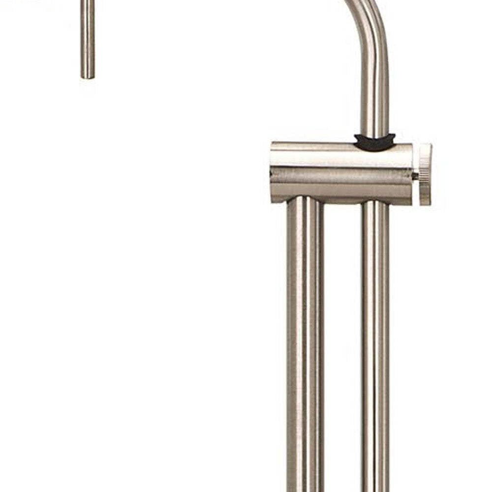 Homeroots Adjustable Table Lamp, Nickel Metal, Rectangular Shade, 26 X 7 X 16 In., Model 524646