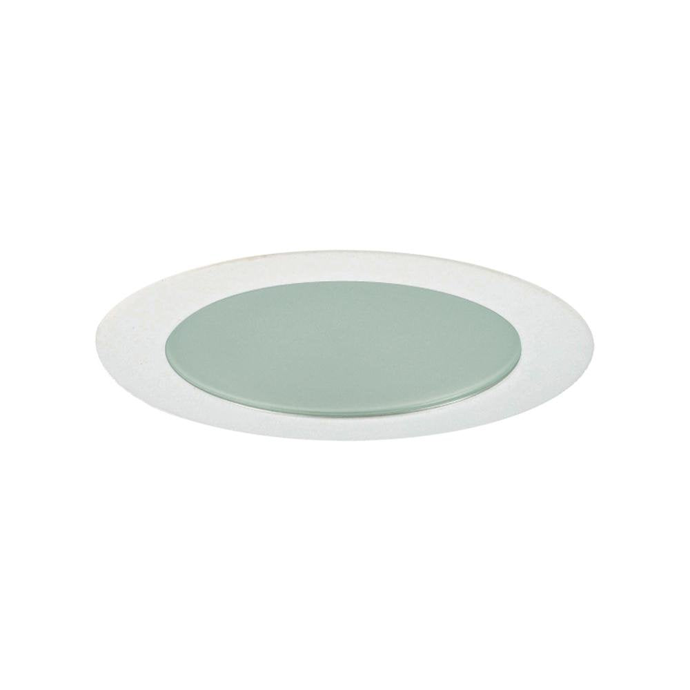 Jesco Lighting TM409WH 4-Inch Low Voltage Recessed Light, Flat Frosted Glass, White Finish, Diameter: 5in