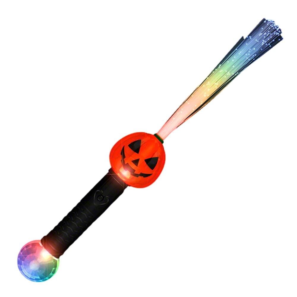 blinkee Flashing Fiber Optic Pumpkin Wand with Prism Ball, Small, Plastic, No Color