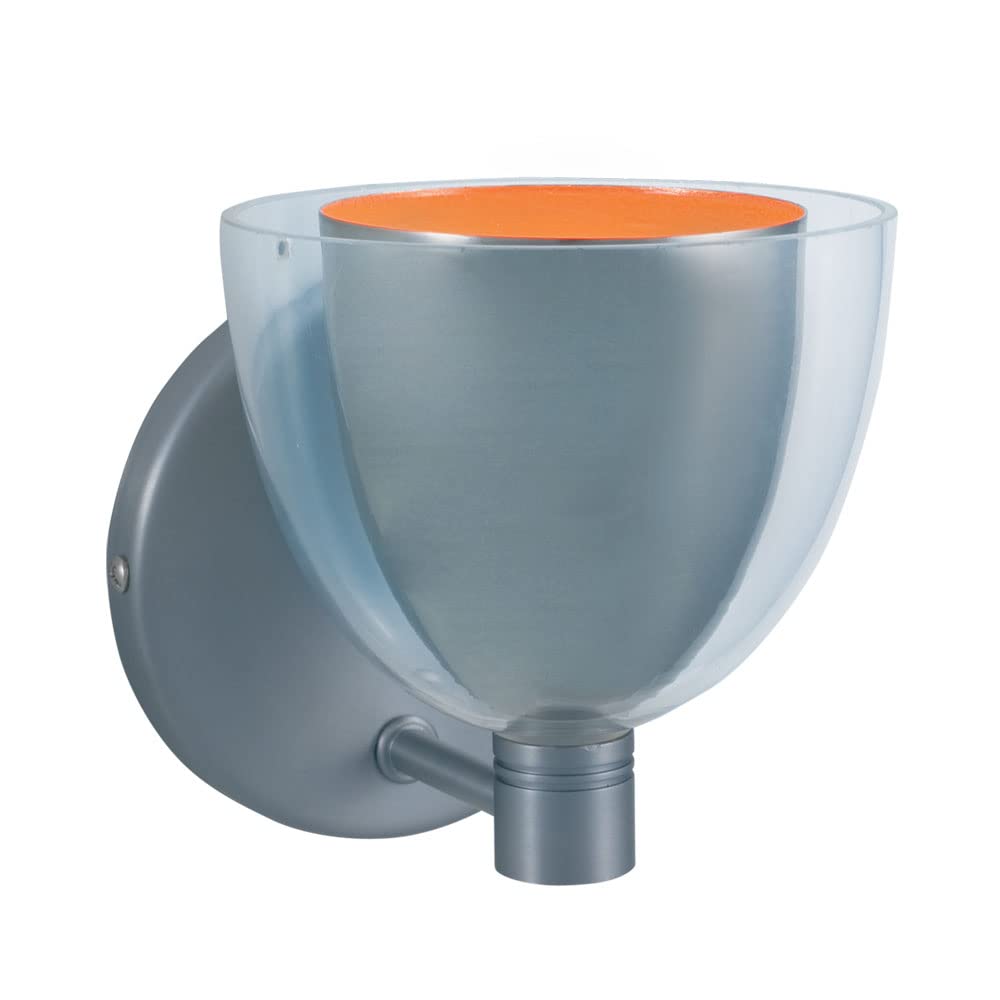 Jesco Lighting WS215-SNOR Lina 1-Light Wall Sconce, Metal, 40W, Orange/Satin Finish